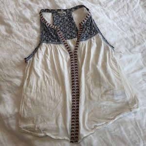 White racer back tank top